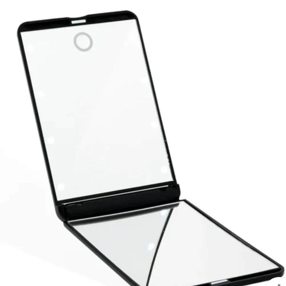 Impressions TouchUp Dimmable LED Compact Mirror- Black